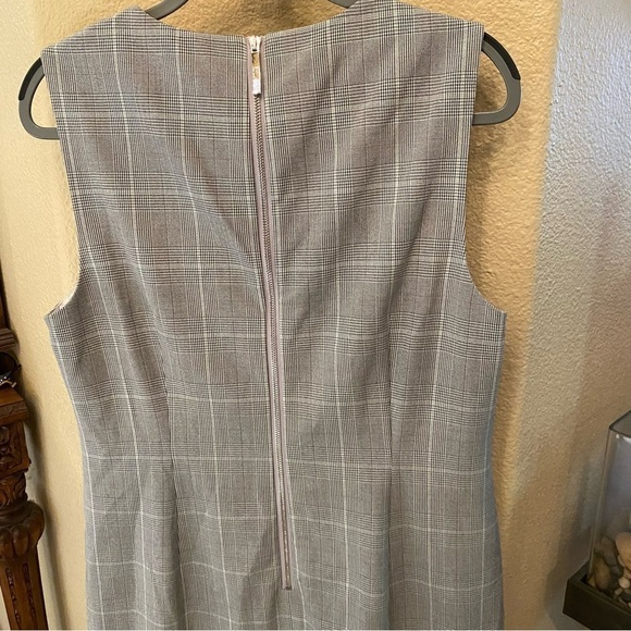 NWOT~TED BAKER Women Gray Plaid V-Neck Sleeveless Career Party Dress Size 5-12US - Picture 5 of 9